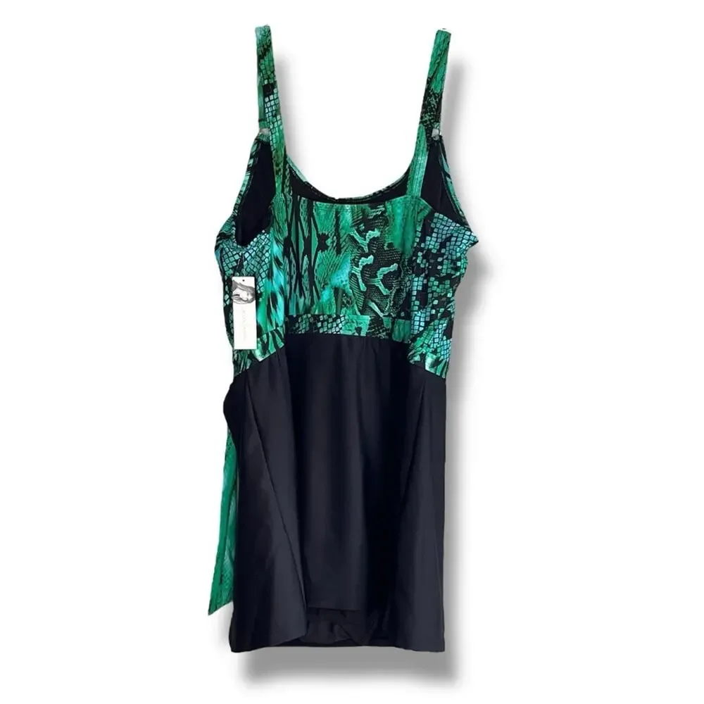 Jaclyn Smith KMART Deadstock NWT tags one piece swimdress Women's size 18